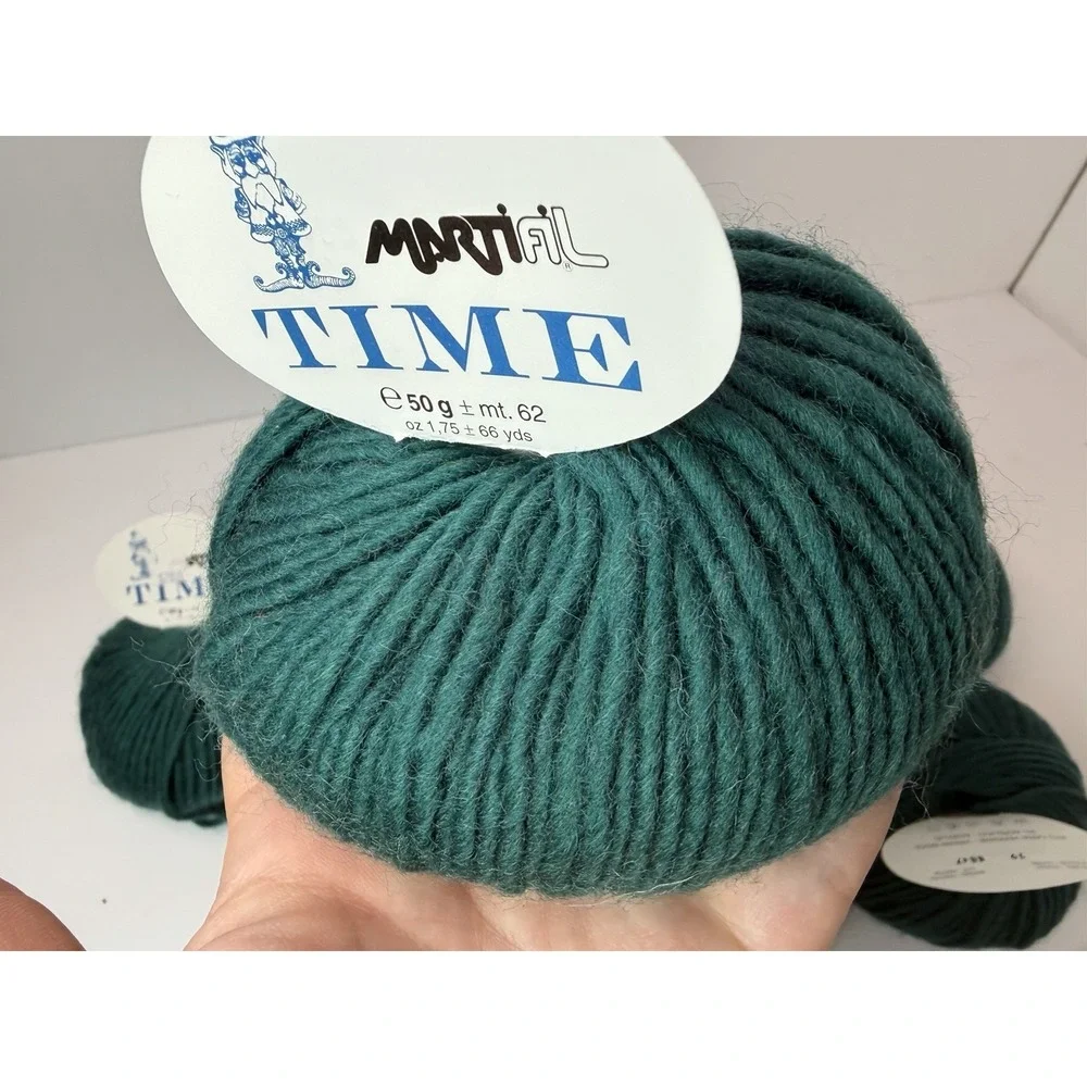 Martifil Time Yarn 95% Virgin Wool 5% Acrylic Lot Of 8 50g Each Teal Blue Green
